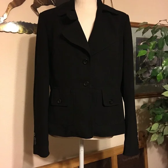 Metro Style black collared jacket NWOT 8 - Picture 1 of 7